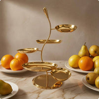 S-Shaped Fruit Stand Polished Table Accessory Round Base Kitchen Storage