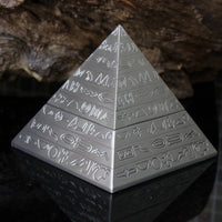 Pyramid Jewelry Box Engraved Pattern Tin Alloy Jewelry Box Decorative