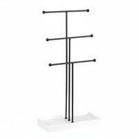 3 Tier Jewelry Stand Space-Saving Design 3-Tier Jewelry Display Bracelet Rack with Tray Multi-Functional T-Shaped Bar Necklace