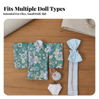OB11 Doll Clothes Traditional Pattern 1/12 BJD Kimono Cute Aesthetic Doll Kimono Set