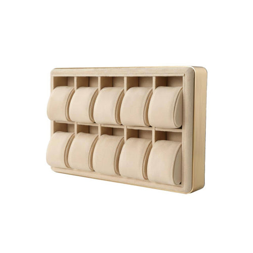 10-Slot Watch Box Wood-Grain 10-Slot Watch Organizer Organized