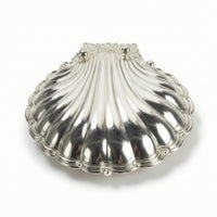 Clam Shell Dish Polished Shell-Shaped Plate Coastal Fruit Bowl with Base for Living Room