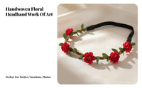 Elastic Floral Headband, Handmade Flower Hairpiece for Ladies, Beach Holiday, Wedding, Party
