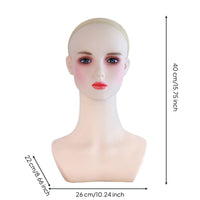 Hairpiece Mannequin Head Natural Makeup Female Bust Mannequin Glossy Skin Tone