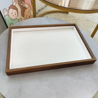 Wood-Grain Jewelry Tray Beige Household Organizer Simple