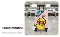 360° Wheels Wheeled Duck-Themed Suitcase Combination Lock Toddler Trolley Case Child-Sized children's Luggage Fun Patterns for Toddlers, Travelers, Parents, Airport, Vacation, Short Getaway Trips, Sleepovers