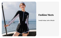 Long Sleeve Single-Piece Aquatic Suit Sun Protection Long Sleeve Wave-Riding Suit Full Coverage Bathing Suit Quick-Drying