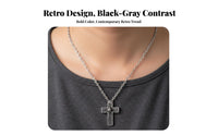 Intricate Pattern Vintage Cross Charm Engraved Engraving S Vintage Charm Necklace Meaningful Gift for Young Adults, Women, Home Decor