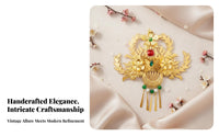 Traditional Chinese Attire Hair Adornment Handmade Traditional Chinese Attire Hair Crown Gilded Alloy Insert Comb Intricate