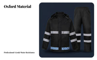 Long-Lasting Reflective Rain Suit Breathable Material High Visibility Rain Jacket and Pants Windproof for Traffic Men, Motorcycling, Hiking