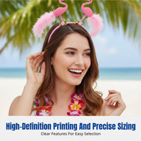 Flamingo Palm Tree Headband, Hawaiian Exotic Beach, Floral Party Hairband, Random Design