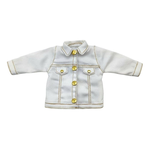 Doll Denim Jacket Fashionable Miniature Button-up Jacket Handmade for Hobbyists