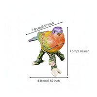Magpie Figurine Box Jeweled Enamel Bird Jewelry Box With Crystals Bird Shaped Band Holder for Women
