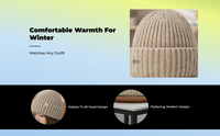 Knit Winter Hat for Women Warm Ear Cover Soft Wool Blend