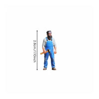 1/64 Scale Worker Figure Hand Painted Miniature Handyman with Hammer