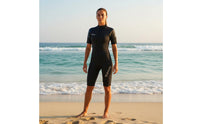 Anti-Cold 3mm Wetsuit Easy to Put on and Remove Short Wetsuit Stretchy Water Sports Suit Quick-Dry for Diving, Surfing, Swimming