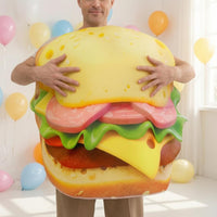 Hamburger Costume Easy to Wear Burger Costume Realistic Print for Adults