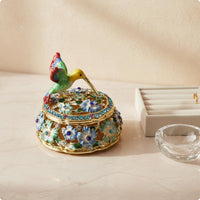 Hummingbird Jewelry Box Crystal Studded Hummingbird Trinket Box Collectible Home Decor