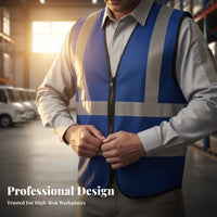 Reflective Safety Vest Breathable Material Construction Worker Vest Lightweight Long-Lasting for Street Workers
