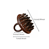 Ebony Wood Massage Comb Portable Circular Handle Head Massager All Hair Types