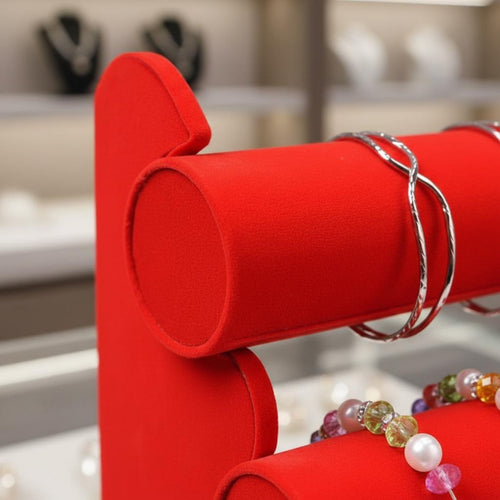 3 Tier Bracelet Holder Easy to Assemble 3 Tier Bracelet Stand Cylindrical Bar Bangle Display Large Capacity Plush Watch Holder