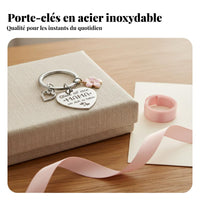 Mom Keychain Mother's Day Gift Stainless Steel Key Loop Polished Finish