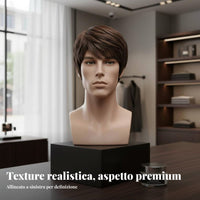 Realistic Male Head Model Long-Lasting Fiberglass Construction