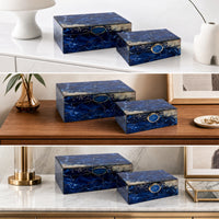 2 Pieces Jewelry Box with Hinged Lid Soft Display Case Long-Lasting for Vanity
