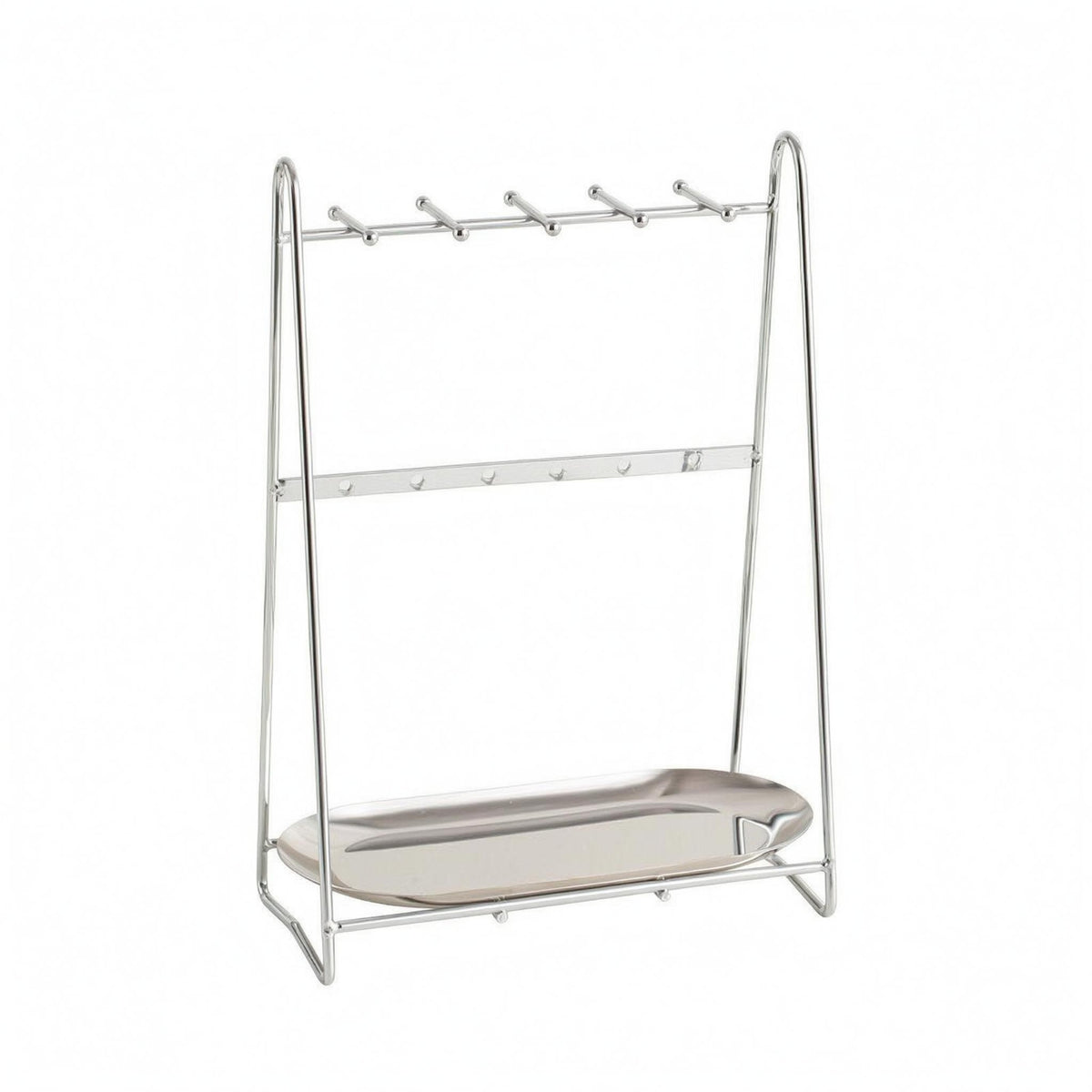 Jewelry Display Rack Silver Finish Jewelry Holder Rack Open Frame for Countertop