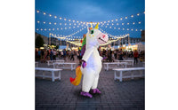 Inflatable animal Costume Rainbow Mane Party Outfit Glove and Shoe Covers for Adults
