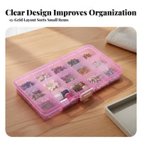 Transparent Body 15 Compartment Plastic Organizer Multi-Purpose 15 Grid Plastic Organizer Portable for DIY Enthusiasts, Home, Workshop, Desk