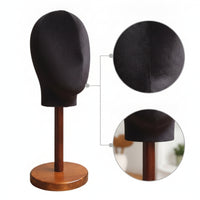 Mannequin Head with Wooden Base Countertop Head Mannequin Sturdy Hat Display Stand for Boutique Owners, Milliners