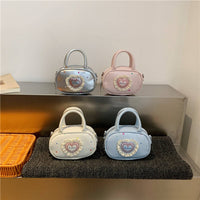 Dotted Mini Purse Lace Trim Heart Crossbody Bag Detachable Strap for Outings