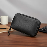 Men's Clutch Bag Multi-Compartment Men's Wristlet Pouch Detachable Wrist Strap