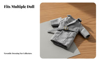 OB11 Doll Coat Long Design 1/12 Scale Doll Outerwear Belted Design Miniature Trench Coat for Hobbyists