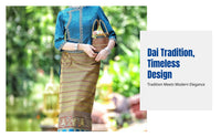 Dai Ethnic Retro Workwear Set, Jacquard Fabric Women's Suit, Summer Traditional Attire, Elegant Outfit