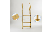Gold-Toned Stainless Steel Pool Ladder Corrosion-Resistant Pool Ladder with Non-Slip Steps Heavy-Duty Sturdy for Homeowners