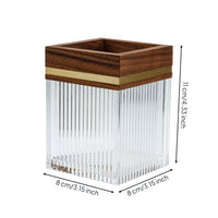 Acrylic Makeup Brush Holder Large Capacity Square Vanity Brush Cup Luxury Design