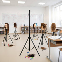 Hairdressing Practice Head Stand Construction Adjustable Hairpiece Head Tripod Foldable Design Cosmetology Mannequin Stand Beauty School
