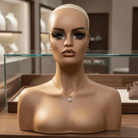 Hairpiece Display Bust Smooth Surface Female Head Bust Half-Female Form Mannequin Head