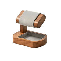 Watch Organizer with Tray Wooden Timepiece Stand with Tray Padded for Enthusiasts, Collectors, Dressing Table, Retail Showcase, Boutique Counter