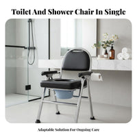 Adjustable Height Toilet Frame Foldable Commode Chair Multi-Purpose for Seniors