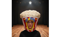 Popcorn Costume Headpiece Funny Design Popcorn Bucket Hat Carnival Style Novelty Headwear for Party, Performance