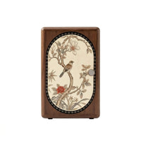 Wooden Jewelry Box Walnut Jewelry Box with Door Compact Organizer for Women, Dresser