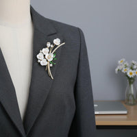 Enamel Flower Brooch All-Match Enamel Flower Pin High Quality for Parties, Women