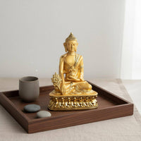 Gilt Buddha Figurine Palm Size Small Buddha Decoration Feng Shui Statue Perfect Gift Padmasambhava Statue Intricate Designs