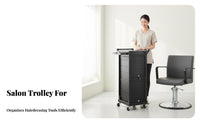 Lockable Locking Hairdressing Trolley Multiple Slide-out Drawers Multi-Drawer Beauty Trolley 4 Universal Wheels Salon Equipment Large Capacity for Hair Stylists, Cosmetology Students, Pet Groomers, Barbershop, Barber Shop, Spa, Home Use