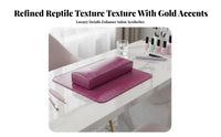 2 Pieces Waterproof Manicure Hand Rest Set Comfortable Support Snakeskin Pattern Hand Pillow Easy to Clean for Manicurists, Home, Travel