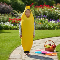 Full-Body Banana Costume Arm Openings Pull-on Banana Suit Halloween Costume Single-Color for Children