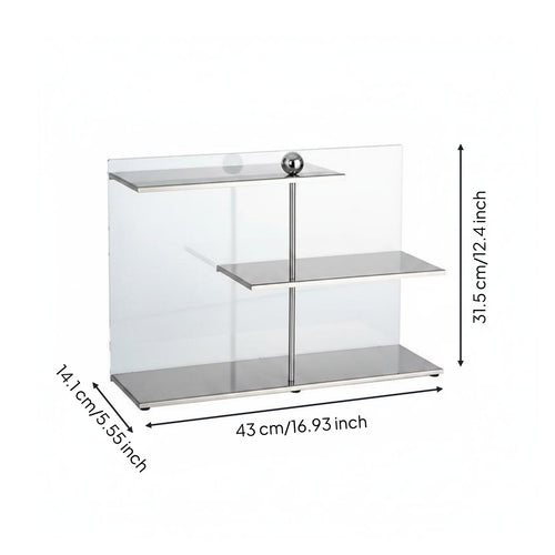 Staggered Shelf Rack Stainless Steel Desktop Storage Rack Acrylic for Countertop